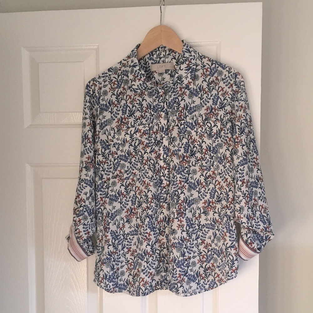 LOFT Patterned collared shirt 💜 3 for $25